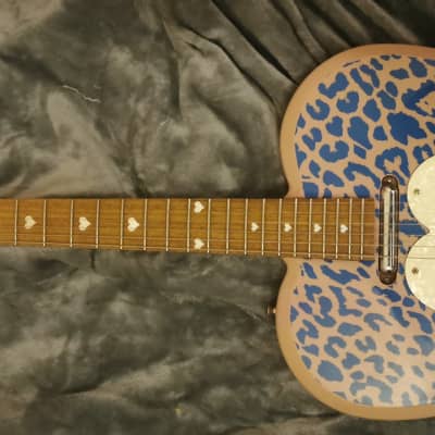 Daisy Rock Heartbreaker guitar Mid 2000s  - Pink / Blue Leopard Print image 2