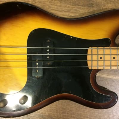 Hondo Deluxe Series 830 Gloss Golden Sunburst Finish Electric Bass Guitar for sale