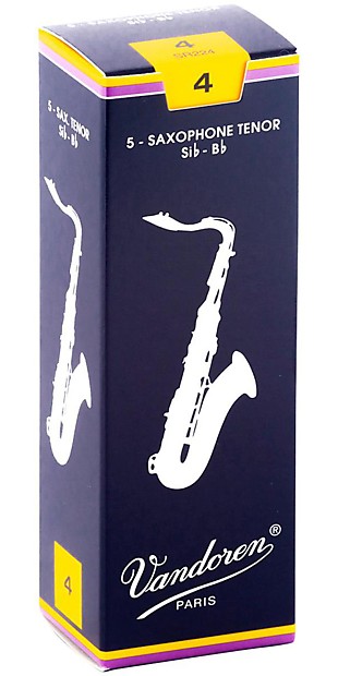 Vandoren SR224 Traditional Tenor Saxophone Reeds - Strength 4 (Box of 5) image 1