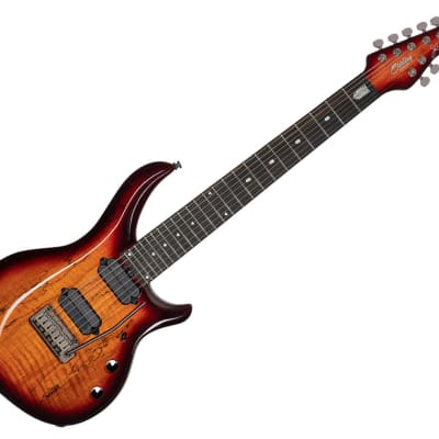 Sterling by Music Man MAJ270X Majesty 7 Spalted Maple Blood Orange Burst B-Stock for sale