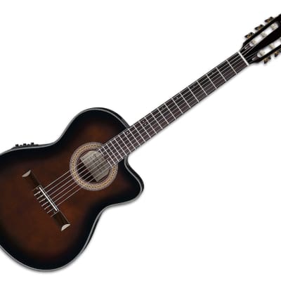 Ibanez GA35TCE Thinline Classical A/E Guitar - Dark Violin Sunburst image 2
