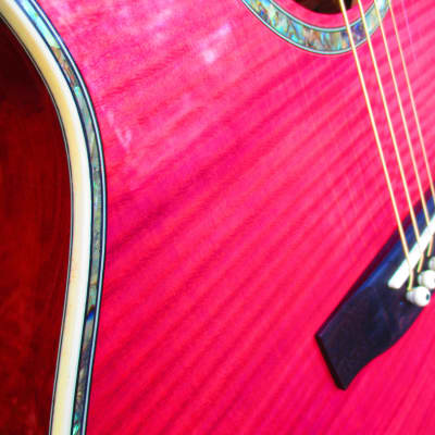 ESP LTD XAC20E  Acoustic/Electric Guitar~2011~Fuchsia~Magenta~Amazing~w/Gig Bag~Tiger Eye~XTone image 3