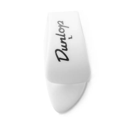 Pack of Two (2) - Dunlop Heavies Large White Plastic Thumbpicks 9003 image 2