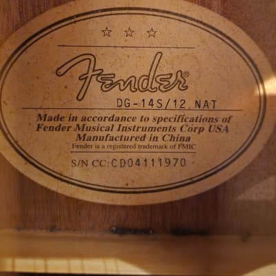 Fender DG-14S/12 12-String Acoustic Natural New Strings image 10