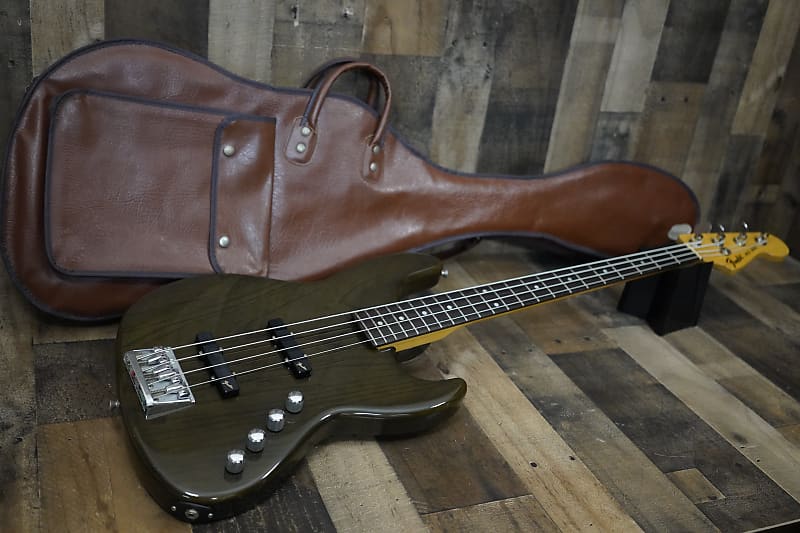 Fender Jazz Bass JBR-80 JBR-80M 1989 Transparent Brown Green Rosewood Board  Japan MIJ Active Preamp