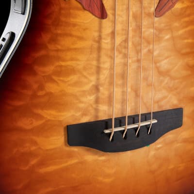 Ovation CEB44X-7C-G Celebrity Elite Mid-Depth Acoustic-Electric Bass Guitar Cognac Burst image 8