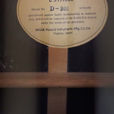 K. Country Kasuga D-300 Dreadnought Japan | Reverb