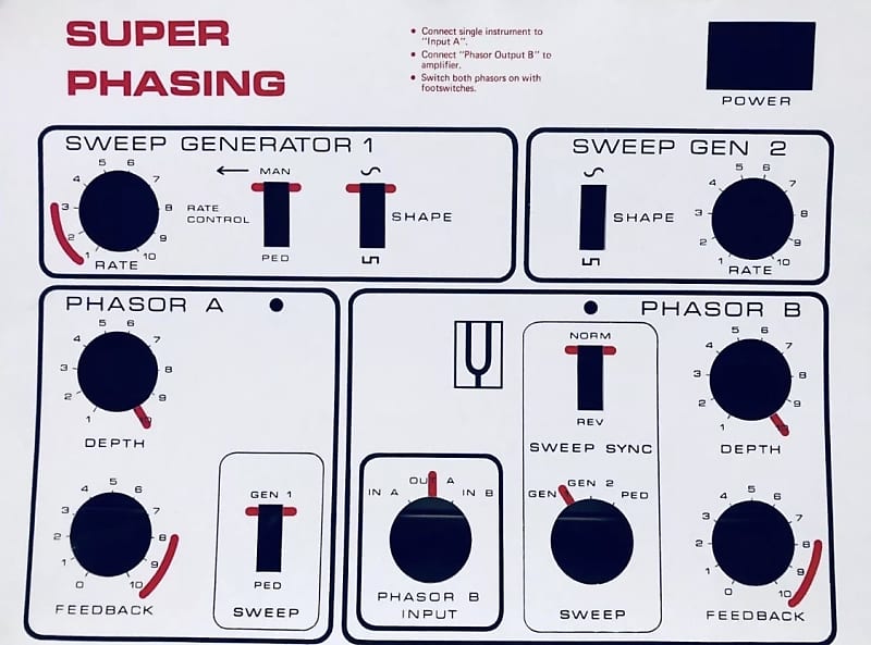 Mu-Tron Bi Phase w/original Foot Switch & Patch Sheets - Rare Vintage