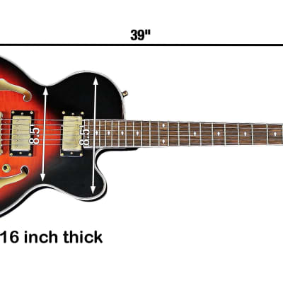 Bootlegger Guitar DeVille Archtop Hollow Body Red Burst OHSC Case image 20