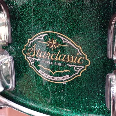 Tama SMS455T Starclassic Maple Snare Drum / Green Sparkle  5.5" × 14" image 2