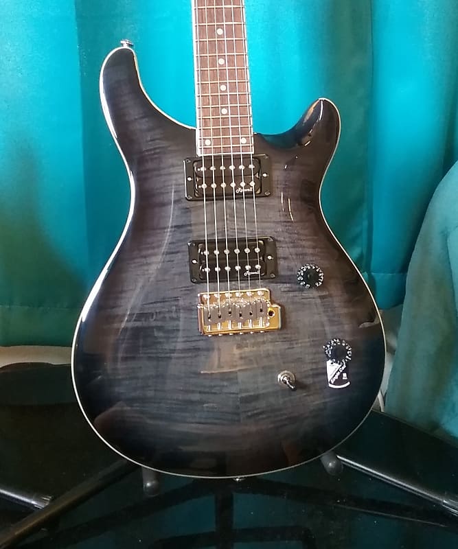 Harley Benton CST-24T 2022 Black Flame Guitar with Coil-Tap | Reverb