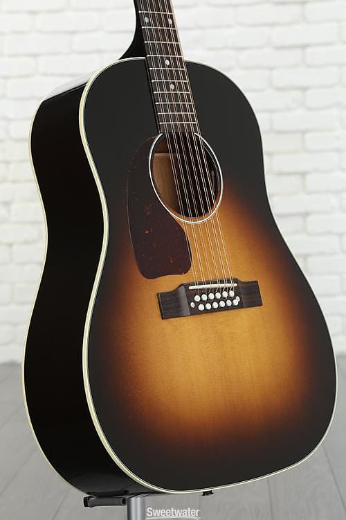 Gibson Acoustic J-45 12-String Acoustic-Electric Guitar - Vintage Sunburst Left-Handed (RS412LM2M0348d1) image 1