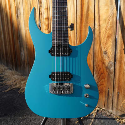 Schecter USA CUSTOM SHOP Keith Merrow KM-7 Stage Teal Blue Satin 7-String Electric Guitar w/ Case (2024) image 11