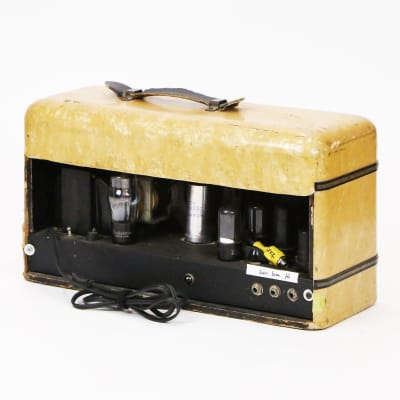 1936 Oahu Melody King by Dickerson Vintage Original Yellow Pearloid Bronson Lap Steel Electric Guitar Small Combo Amplifier Serviced by Mark Sampson of Matchless image 6