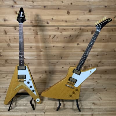 Gibson Custom Collector's Edition 1958 Korina Explorer/Flying V Brazilian  Rosewood Murphy Lab Set | Reverb