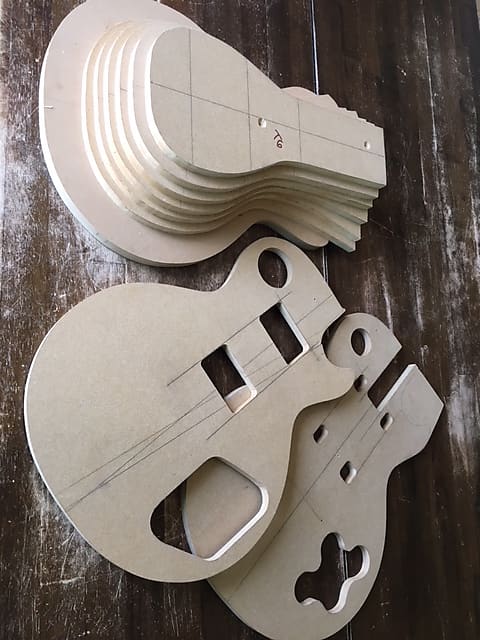 Templates Les Paul Style Top Carve Body Luthier MDF Wood | Reverb