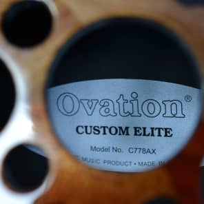 Ovation Custom Elite C778 AX Mid Contour Ac/El Guitar W/Ovation Hard-shell Case image 4