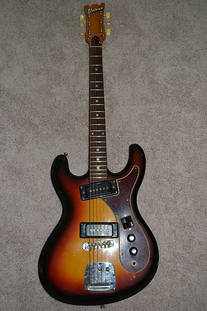 Univox Hi-Flier 1968 sunburst vintage electric guitar phase 1 image 1