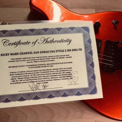 RICKY MARX SPARKLE CANDY TANGERINE CHARVEL SAN DIMAS STYLE 2 HH EMG FLOYD-ROSE MADE IN USA. image 17