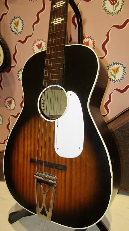 1960s Harmony Stella Parlor Guitar - Sunburst w/ Original Case image 1