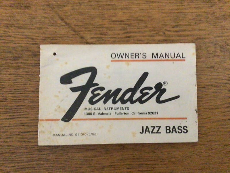Fender  Jazz Bass owners manual hang tag 1972 with attached warranty card case candy vintage image 1