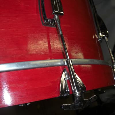 Ludwig Classic Maple 90s Flame Red Shadow Bass Drum 24X16, looks and sounds Great! image 13
