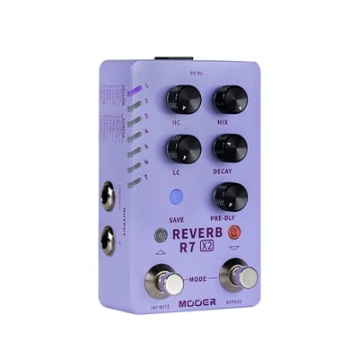 Mooer X2 Series R7 Dual Footswitch Stereo Reverb Guitar Effects Pedal image 2