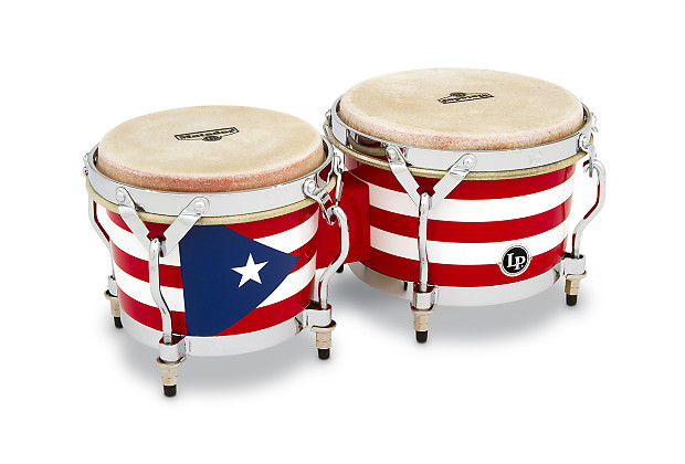 Latin Percussion M201-PR Matador Series Puerto Rican Heritage Wood Bongos image 1