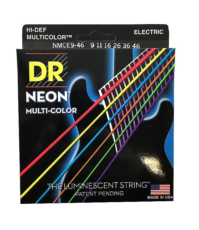DR Guitar Strings Electric Neon Multicolor 09-46 image 1