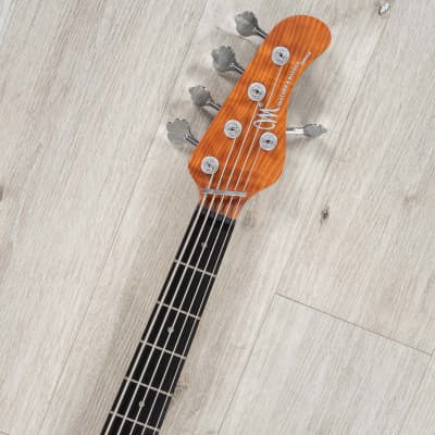 Mayones Jabba Custom 5 5-String Bass, Ebony Fretboard, Curly Redwood Top, Trans Natural Satine image 9
