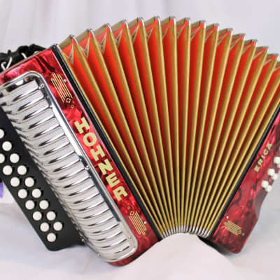 NEW Red Hohner Erica Diatonic Button Accordion AD MM 21 8 image 1