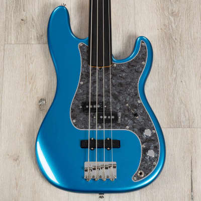Fender Tony Franklin Fretless Precision Bass, Ebony, Lake Placid Blue image 12