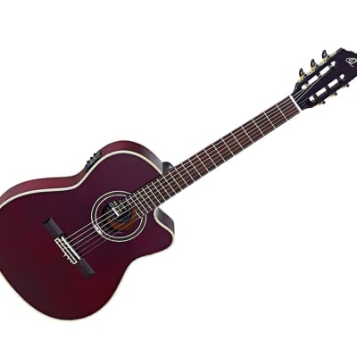 Ortega Guitars RCE138-T4STR Feel Series Slim Neck A/E Nylon - Stained Red image 1