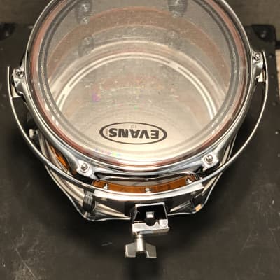 Ludwig 50th Anniversary Vistalite 10" & 12" Limited Edition Pattern Toms - Clear/Orange/Clear image 7