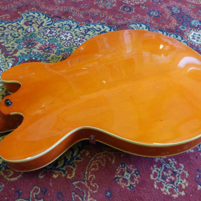 Hartwood Revival Vibrato Semi Acoustic Guitar, Burnt Orange image 8