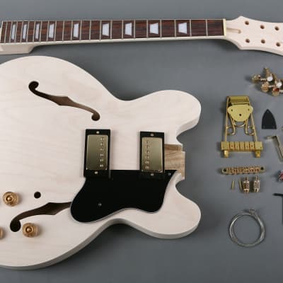 Unbranded 335  Electric Guitar DIY Kit Natural Unfinished image 2