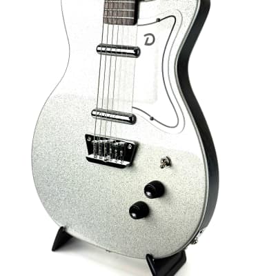 Danelectro Baritone Electric Guitar - Silver Metallic Flake image 2