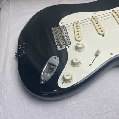 Fender American Vintage '56 Stratocaster Guitar 2016 - Black / Maple neck image 7