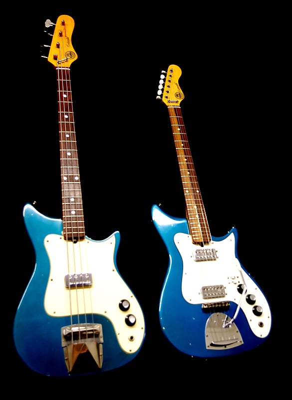 KAPA Continental Bass and Guitar Set.  1969. Vintage & Rare.  Sold together.  Model CO-VI & CO-IV. image 1