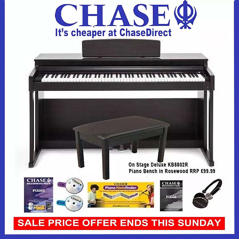 CHASE CDP 357 Grand Digital Electric Piano Cabinet Bundle - Premium Rosewood image 1