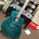 LUNA Gypsy Quilt Ash acoustic electric guitar TEAL - Bstock LOCAL PICKUP