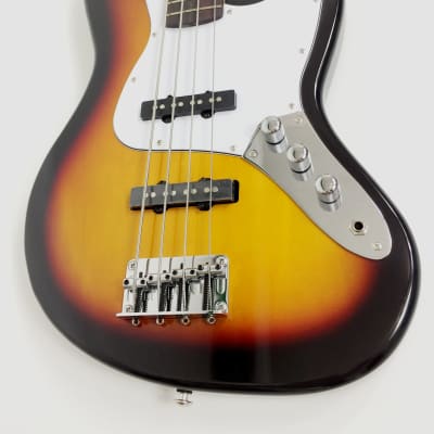 Haze SBG387BS 4-String Electric Bass Guitar, Sunburst + Free Bag, Tuner, Strap, 3 Picks image 3