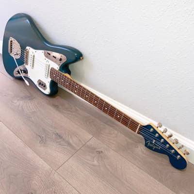 Fender Squier Jaguar - Lake Placid Blue/Sherwood Green John Frusciante  RELIC by Copacetic Customs | Reverb