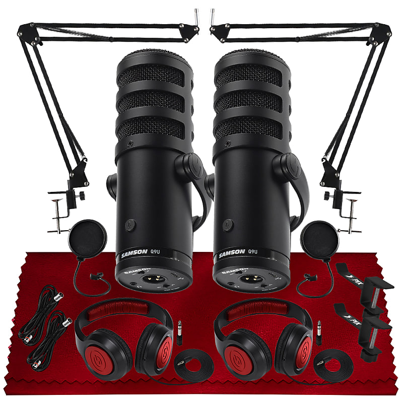 Samson Q9U XLR/USB Dynamic Broadcast Professional Microphone Reverb