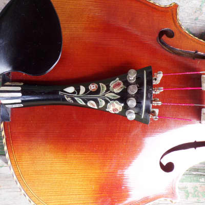 Violin Stradivari Pattern Decorated Violin 1900 Cremona Varnish image 4