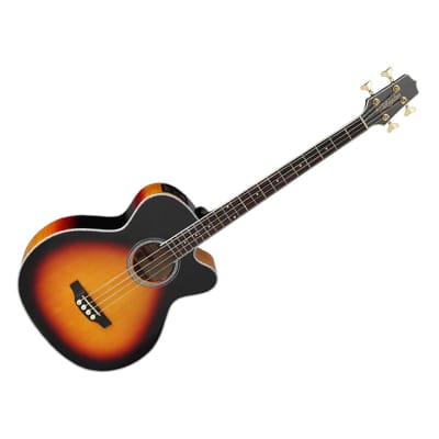 Takamine GB72CE BSB Jumbo Acoustic Electric Bass Guitar, Black Sunburst, with ChromaCast Pick Sampler, & Polish Cloth image 3