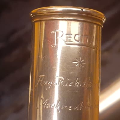 Very RARE August Richard Hammig RECITAL Professional Handmade Solid Silver German C Flute Plated Reform Head Joint Wave Adler Wing Headjoint Split-E High G/A Trill Offset-G C#/D# Foot Rollers Markneukirchen Germany image 2