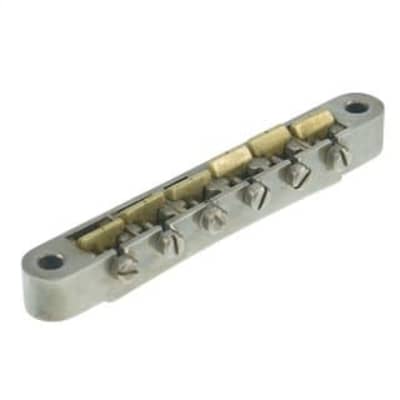 Faber ABRH ABR-1 Bridge (fits Inch studs) - aged nickel with natural brass saddles for sale