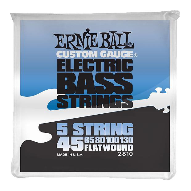 Ernie Ball 2810 Flatwound 5-String Electric Bass Strings (45-130) image 1