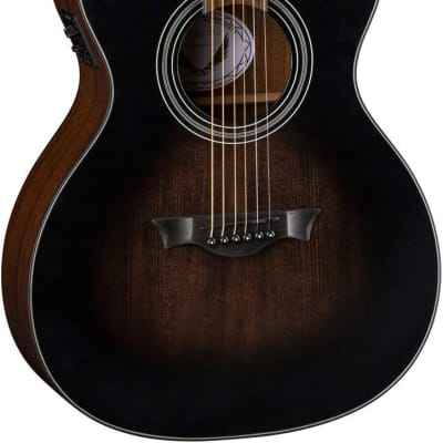 Dean Guitars 6 String St Augustine Folk Solid Top Acoustic/Electric Guitar, Right, Satin Vintage Black Burst (SA E VB) image 1